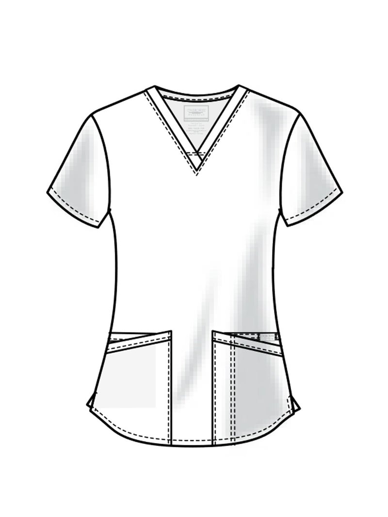 Cherokee Scrubs for Women Workwear Professionals V-Neck Top, Soft Stretch WW665, L, Electric Pink - Image 4